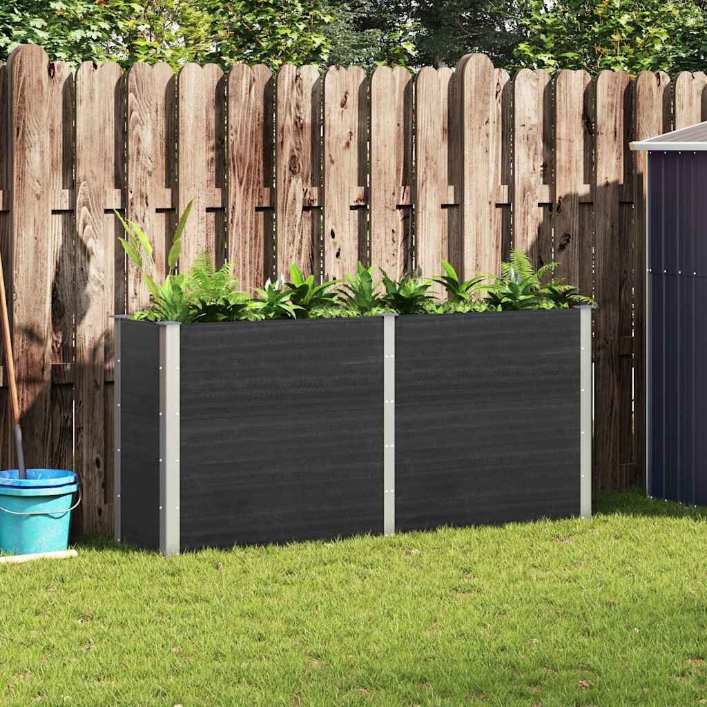vidaXL Градинска повдигната леха 200x50x91 см WPC сива