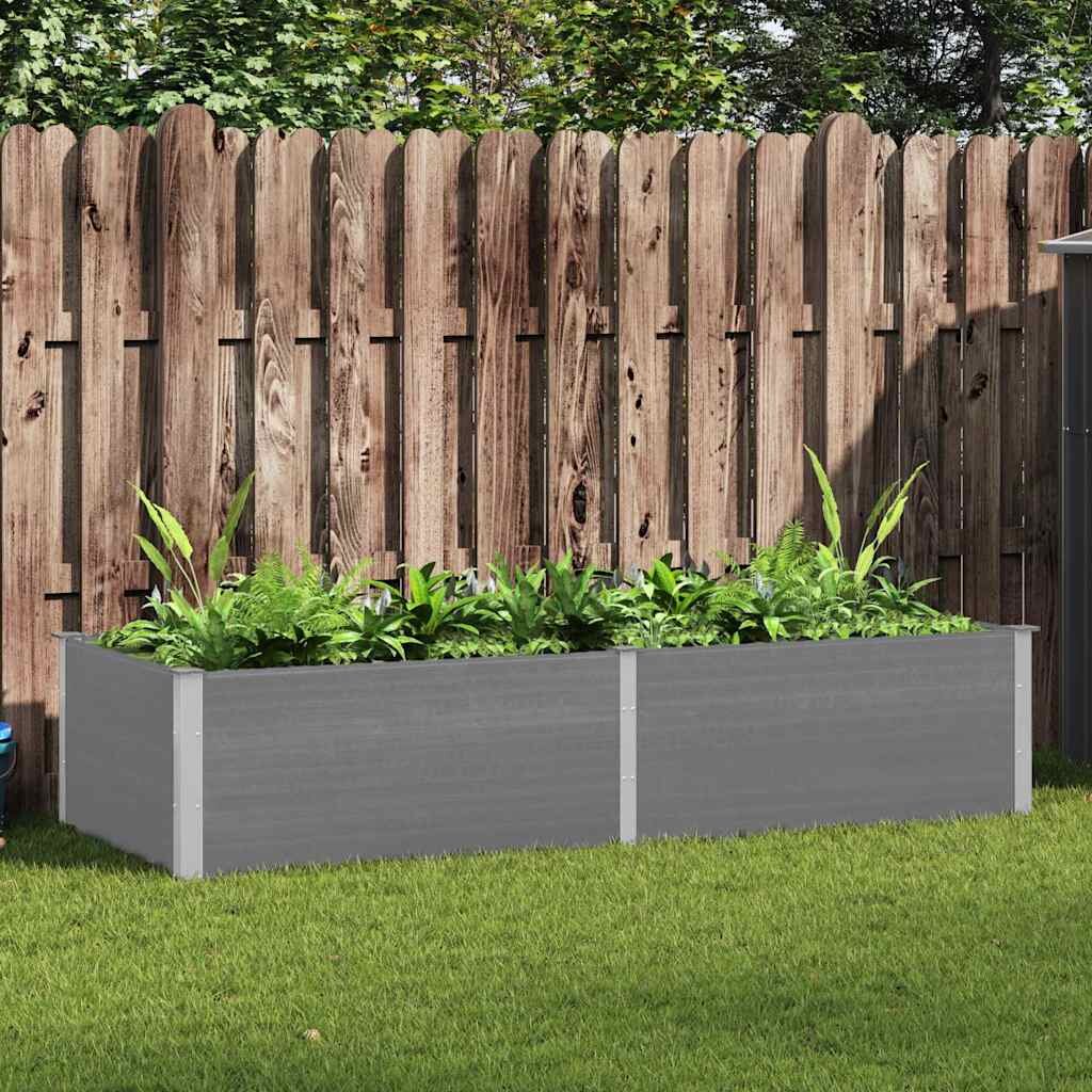 vidaXL Градинска повдигната леха 250x100x54 см WPC сива