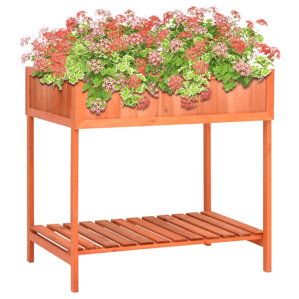 vidaXL Градинска повдигната леха 80x60x80 см чам масив