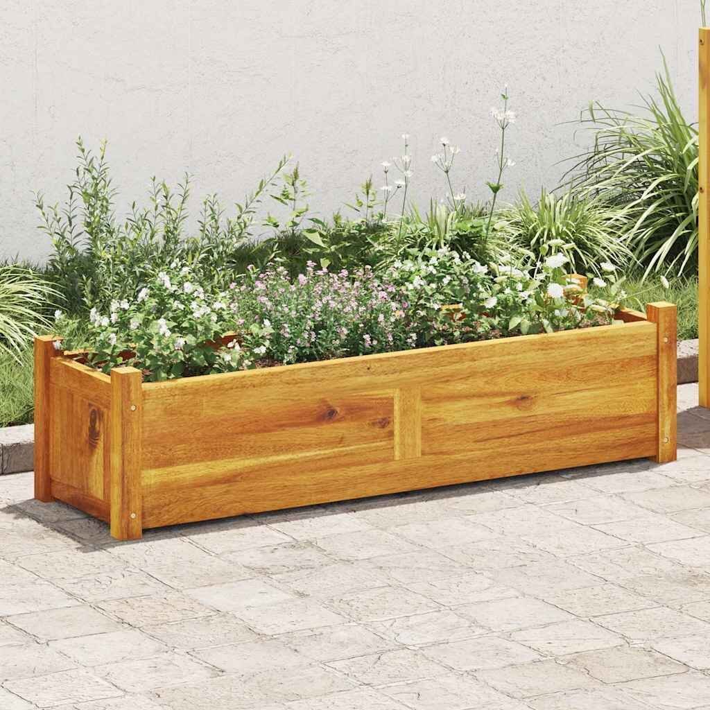 vidaXL Градинска повдигната леха акациево дърво 100x30x25 см