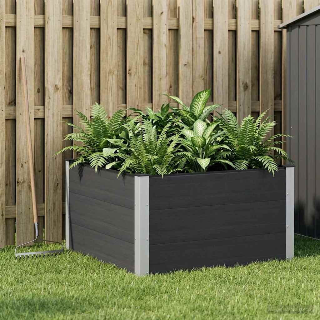 vidaXL Градинска повдигната леха Черно 100 x 100 x 54 cm