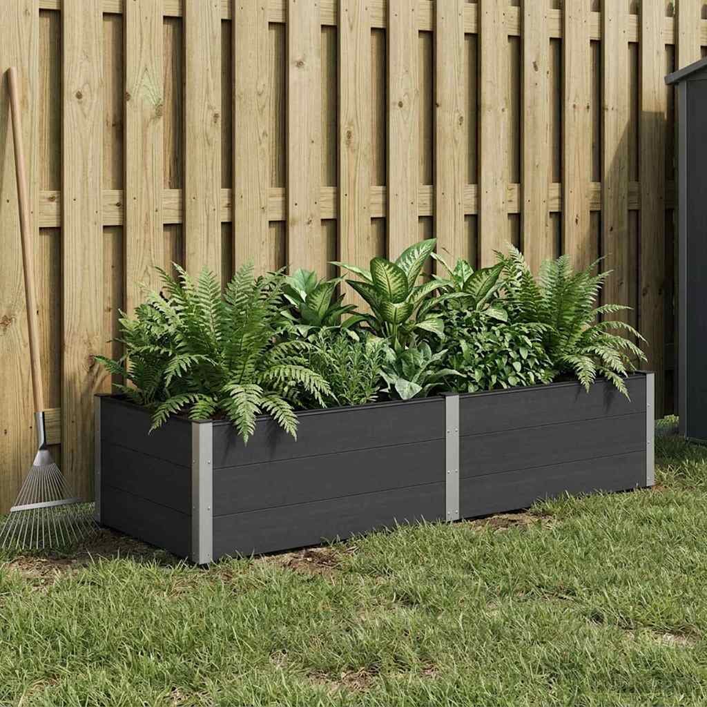 vidaXL Градинска повдигната леха Черно 250 x 100 x 54 cm