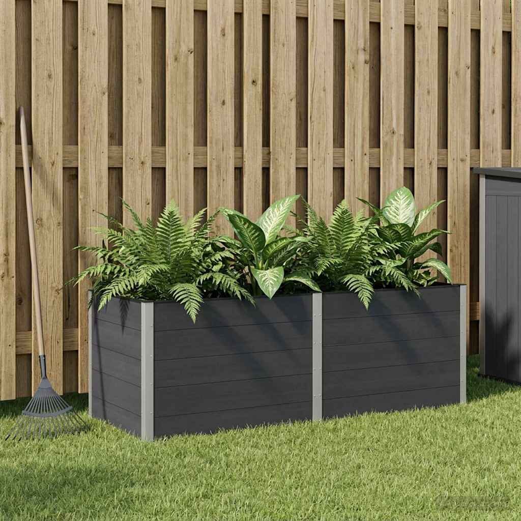 vidaXL Градинска повдигната леха Черно 250 x 100 x 91 cm