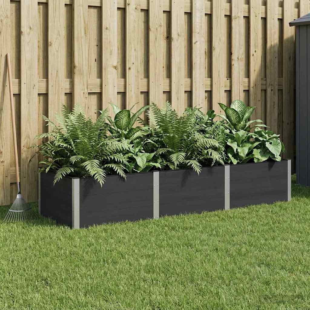 vidaXL Градинска повдигната леха Черно 300 x 100 x 54 cm
