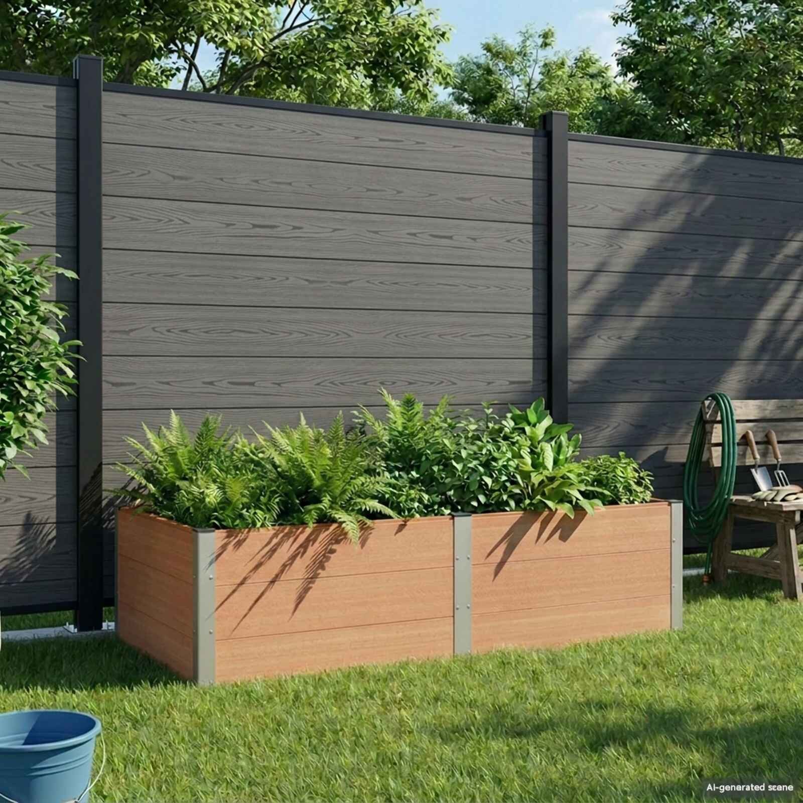 vidaXL Градинска повдигната леха Кафяво 200 x 100 x 54 cm
