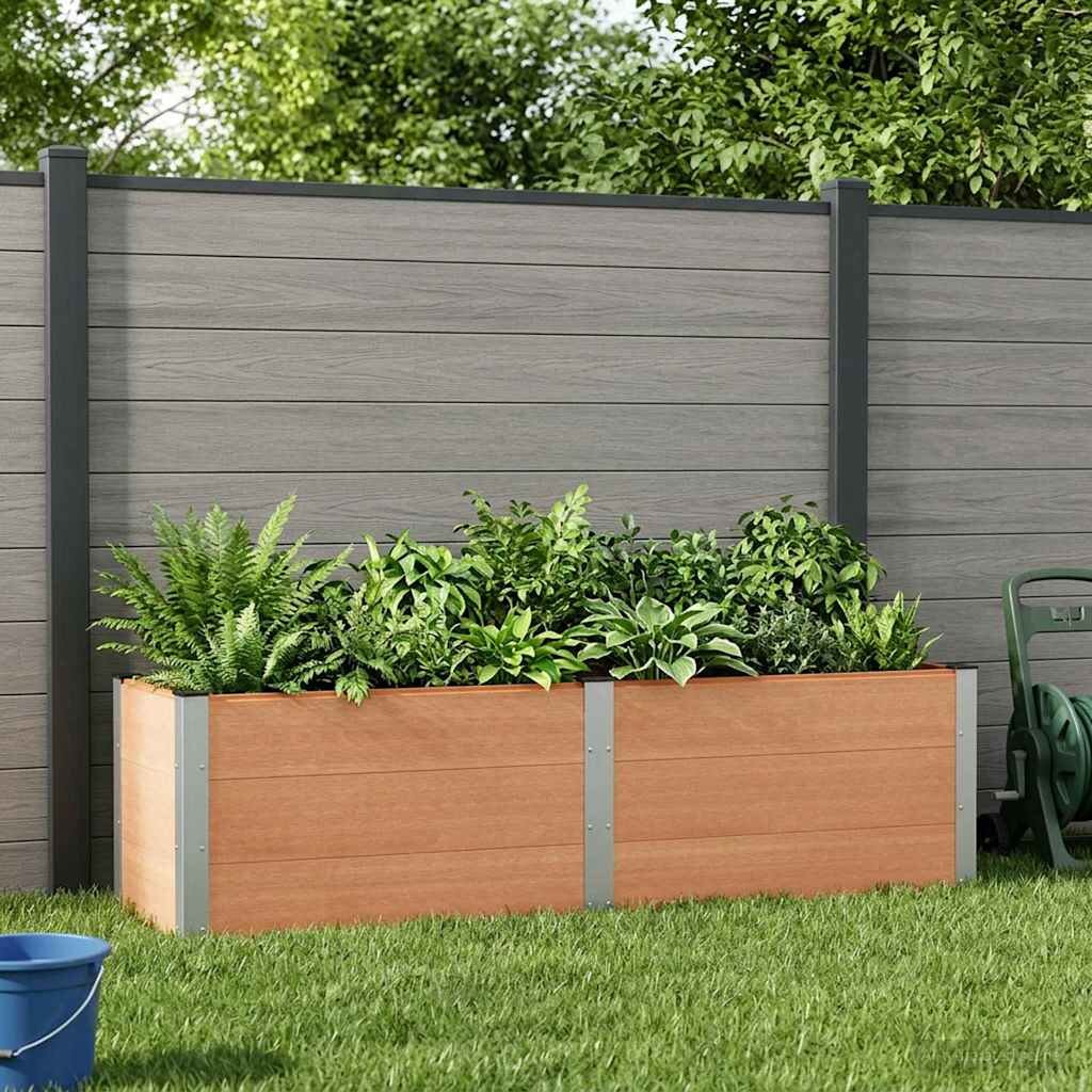 vidaXL Градинска повдигната леха Кафяво 200 x 50 x 54 cm