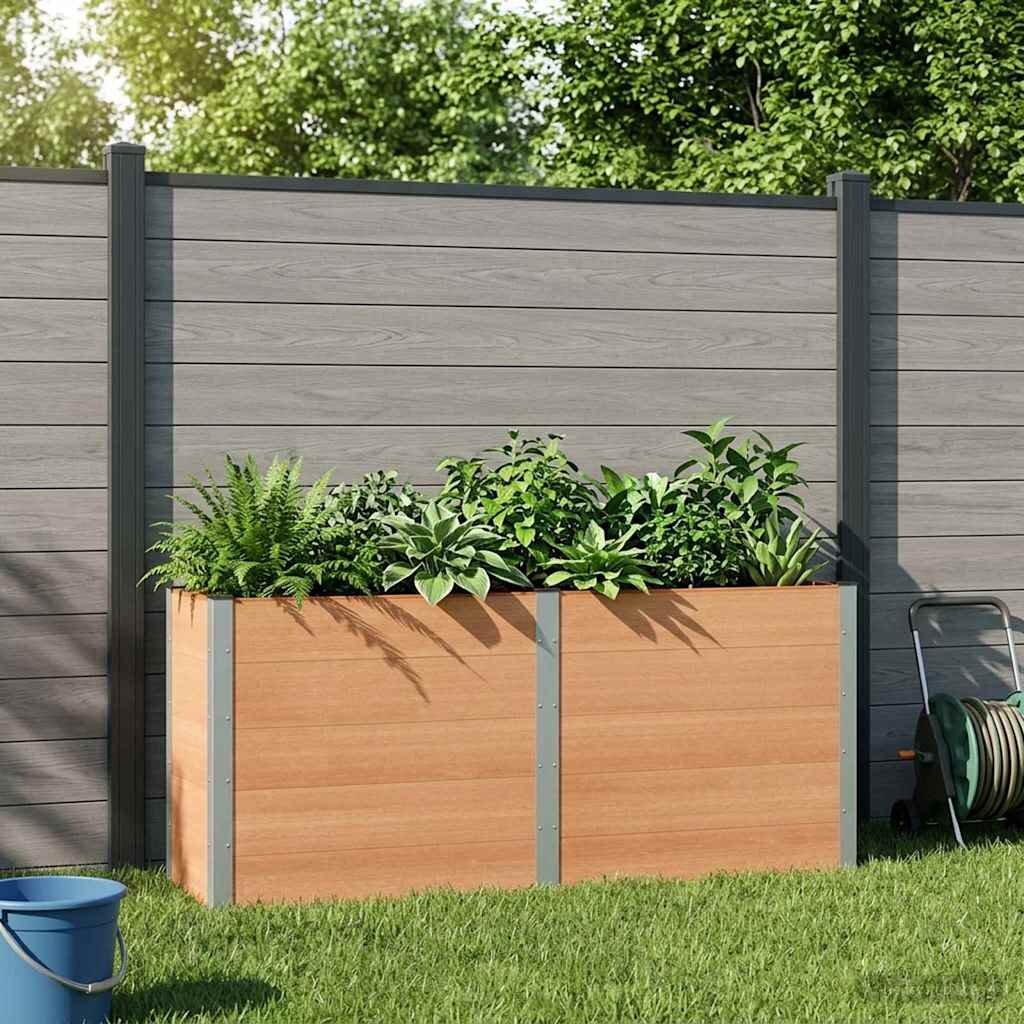vidaXL Градинска повдигната леха Кафяво 200 x 50 x 91 cm