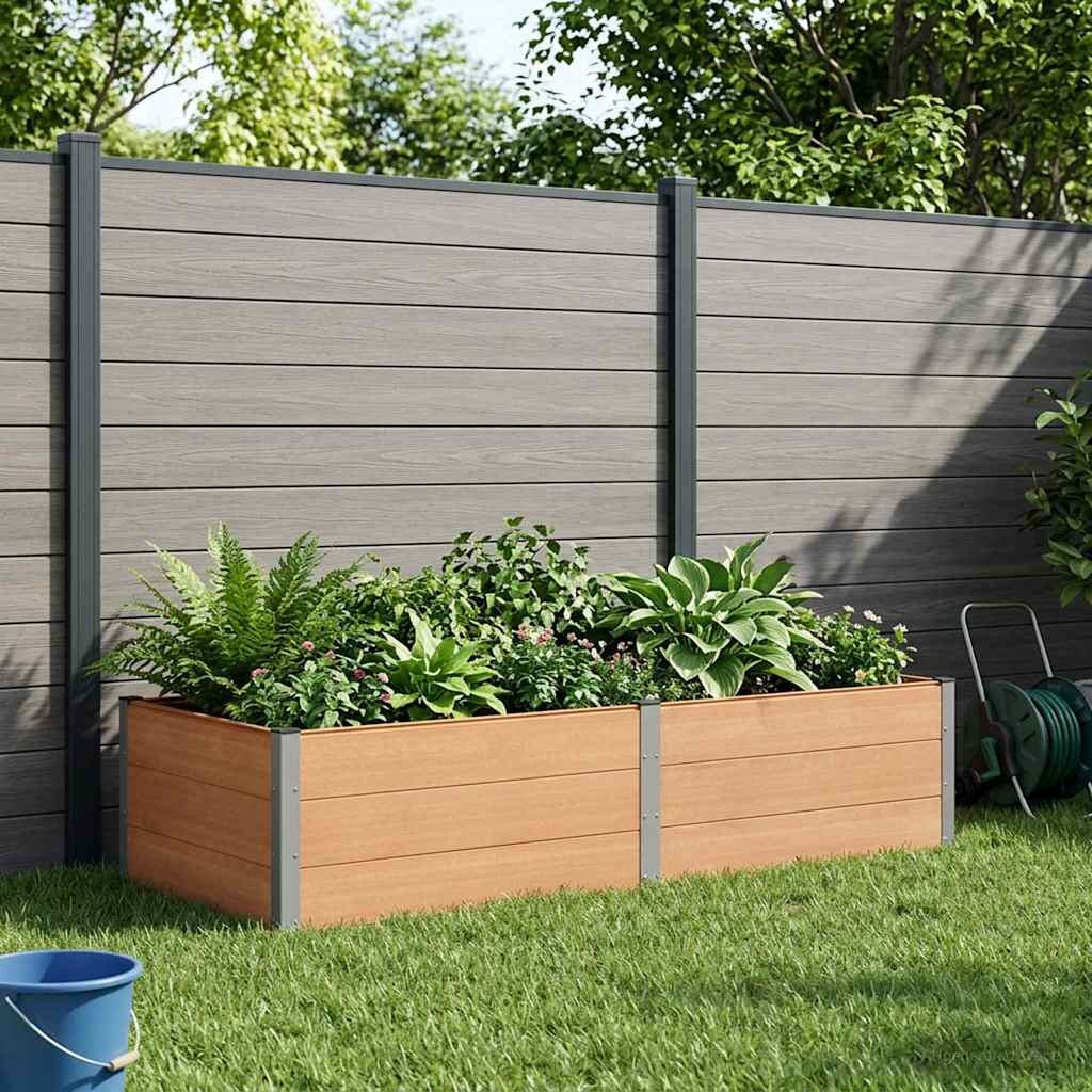 vidaXL Градинска повдигната леха Кафяво 250 x 100 x 54 cm