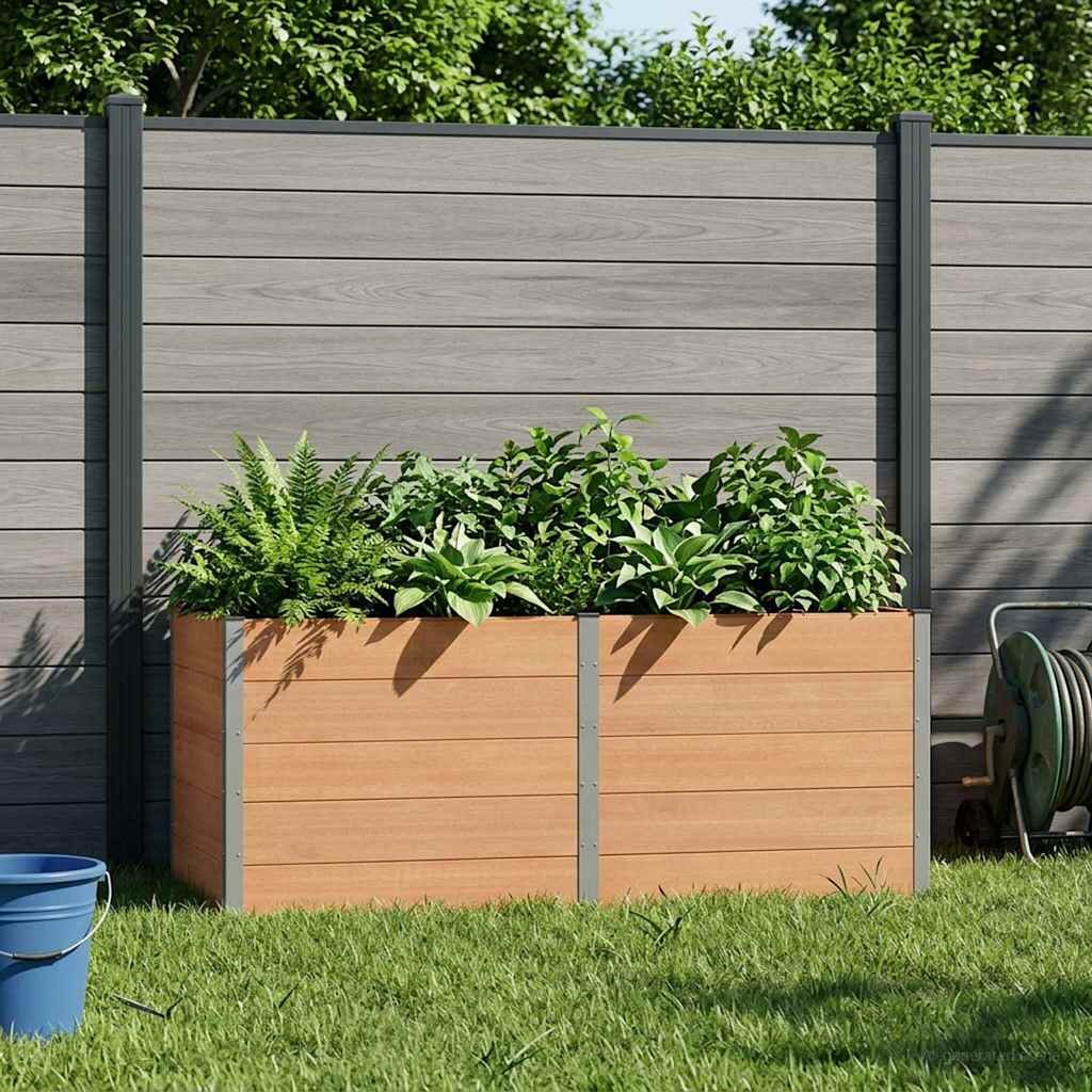 vidaXL Градинска повдигната леха Кафяво 250 x 100 x 91 cm