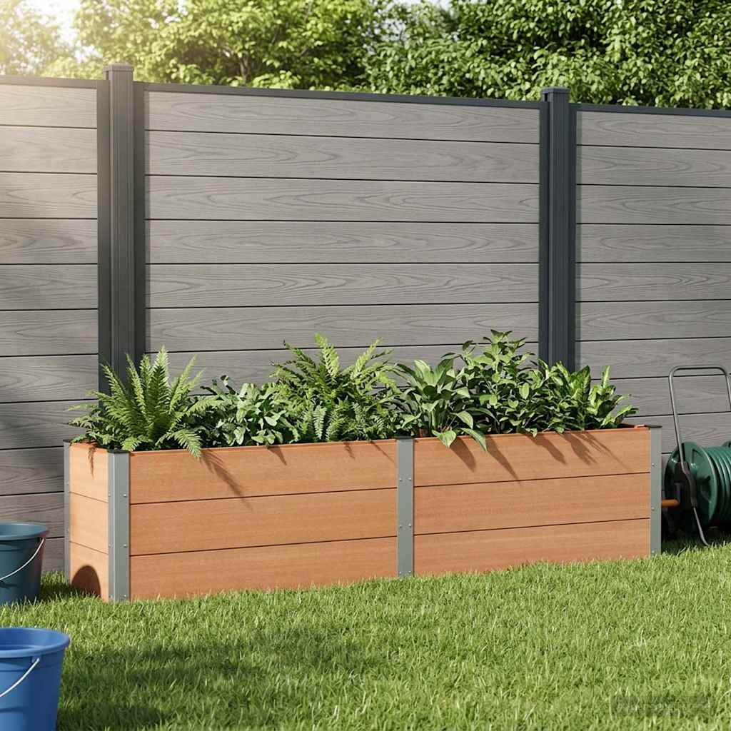 vidaXL Градинска повдигната леха Кафяво 250 x 50 x 54 cm