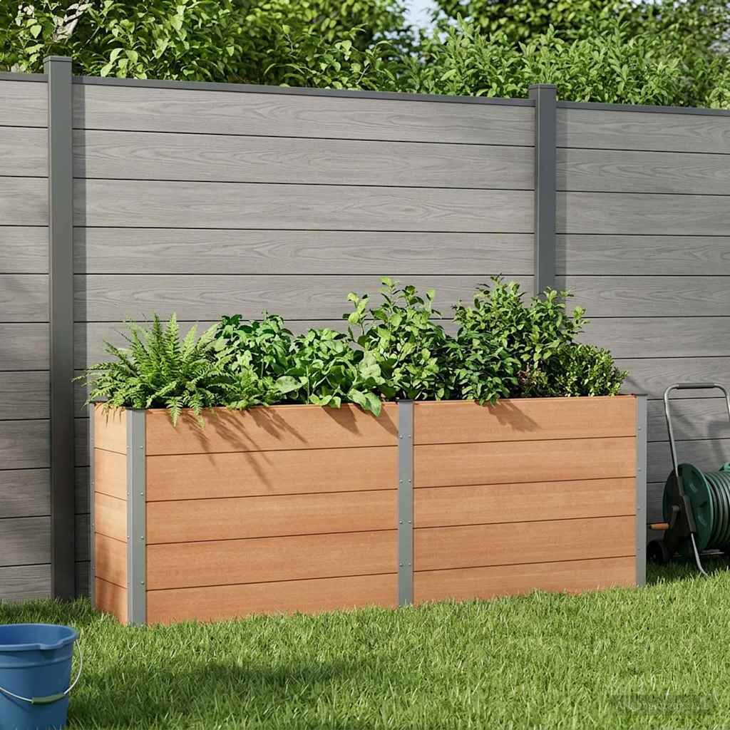 vidaXL Градинска повдигната леха Кафяво 250 x 50 x 91 см