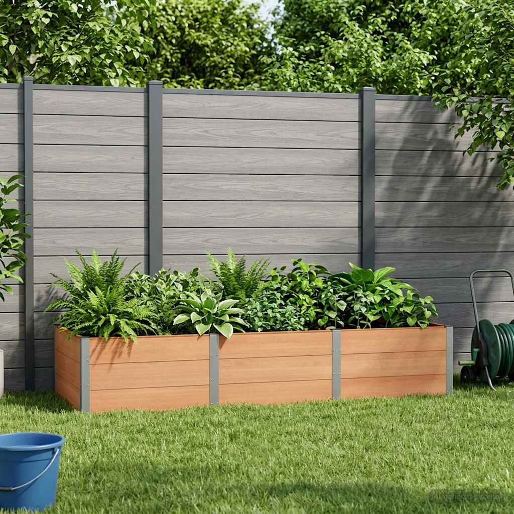 vidaXL Градинска повдигната леха Кафяво 300 x 100 x 54 cm