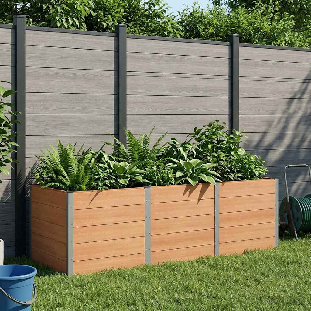 vidaXL Градинска повдигната леха Кафяво 300 x 100 x 91 cm