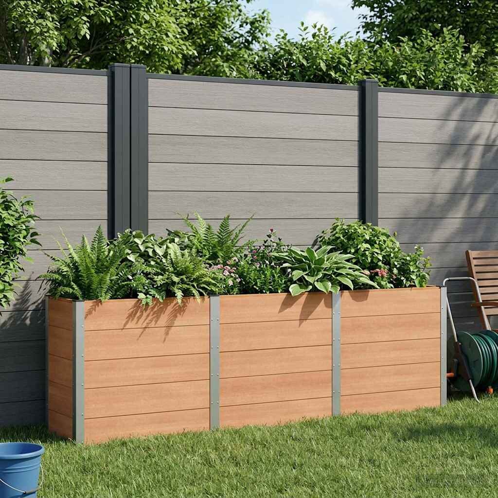 vidaXL Градинска повдигната леха Кафяво 300 x 50 x 91 cm