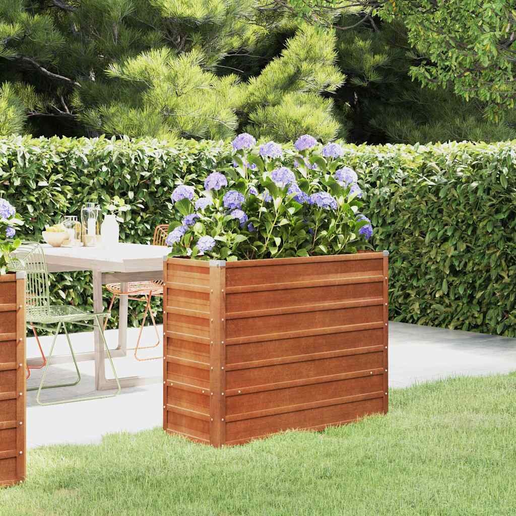 vidaXL Градинска повдигната леха ръждив 100x40x77 см кортенова стомана