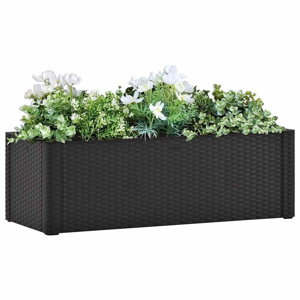 vidaXL Градинска повдигната леха самополивна антрацит 100x43x33 см
