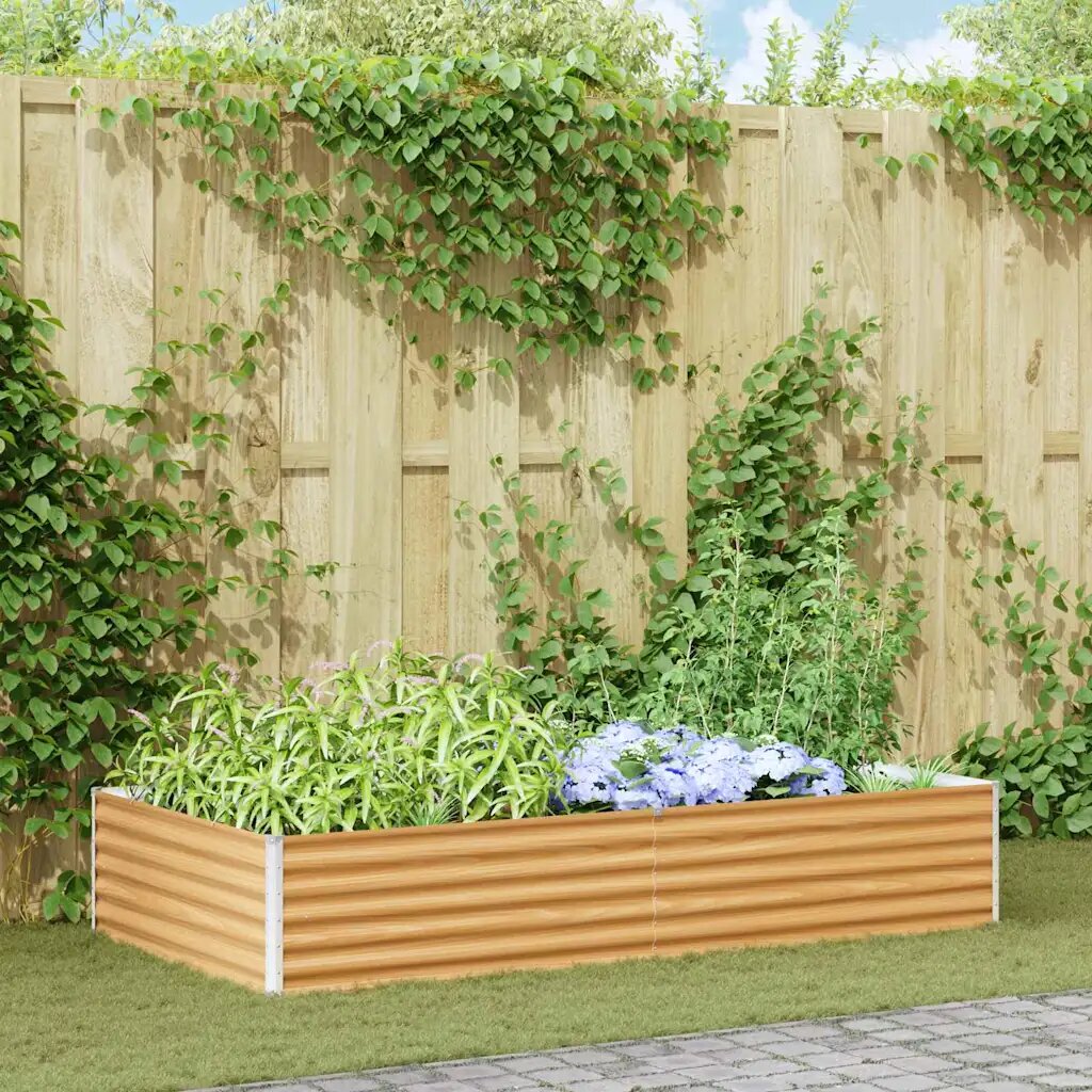 vidaXL Градинска повдигната леха Светло кафяво 195 x 100 x 36 см