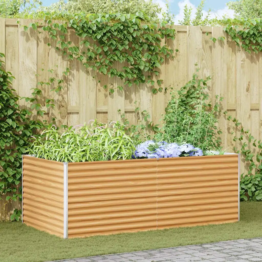 vidaXL Градинска повдигната леха Светло кафяво 195 x 100 x 68 см