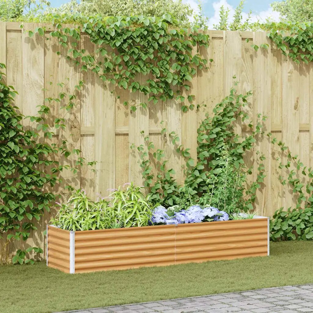 vidaXL Градинска повдигната леха Светло кафяво 195 x 50 x 36 см