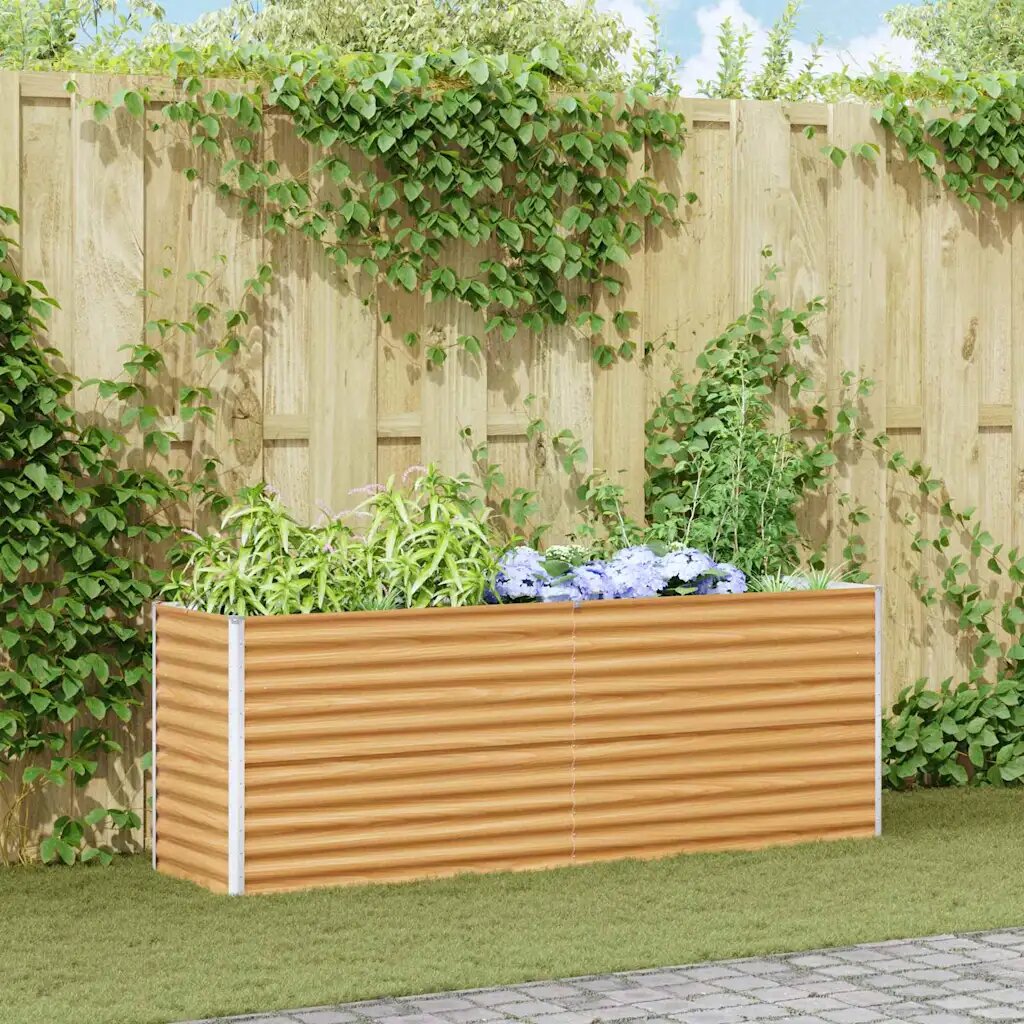 vidaXL Градинска повдигната леха Светло кафяво 195 x 50 x 68 см