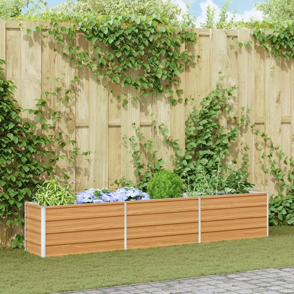 vidaXL Градинска повдигната леха Светло кафяво 240 x 40 x 45 cm