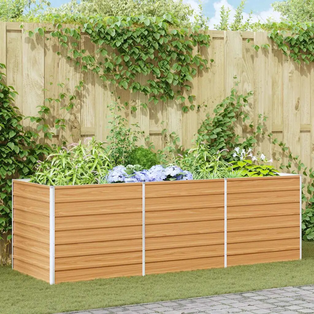 vidaXL Градинска повдигната леха Светло кафяво 240 x 80 x 77 cm