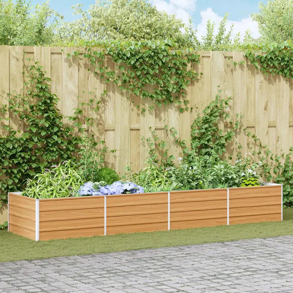vidaXL Градинска повдигната леха Светло кафяво 320 x 80 x 45 cm