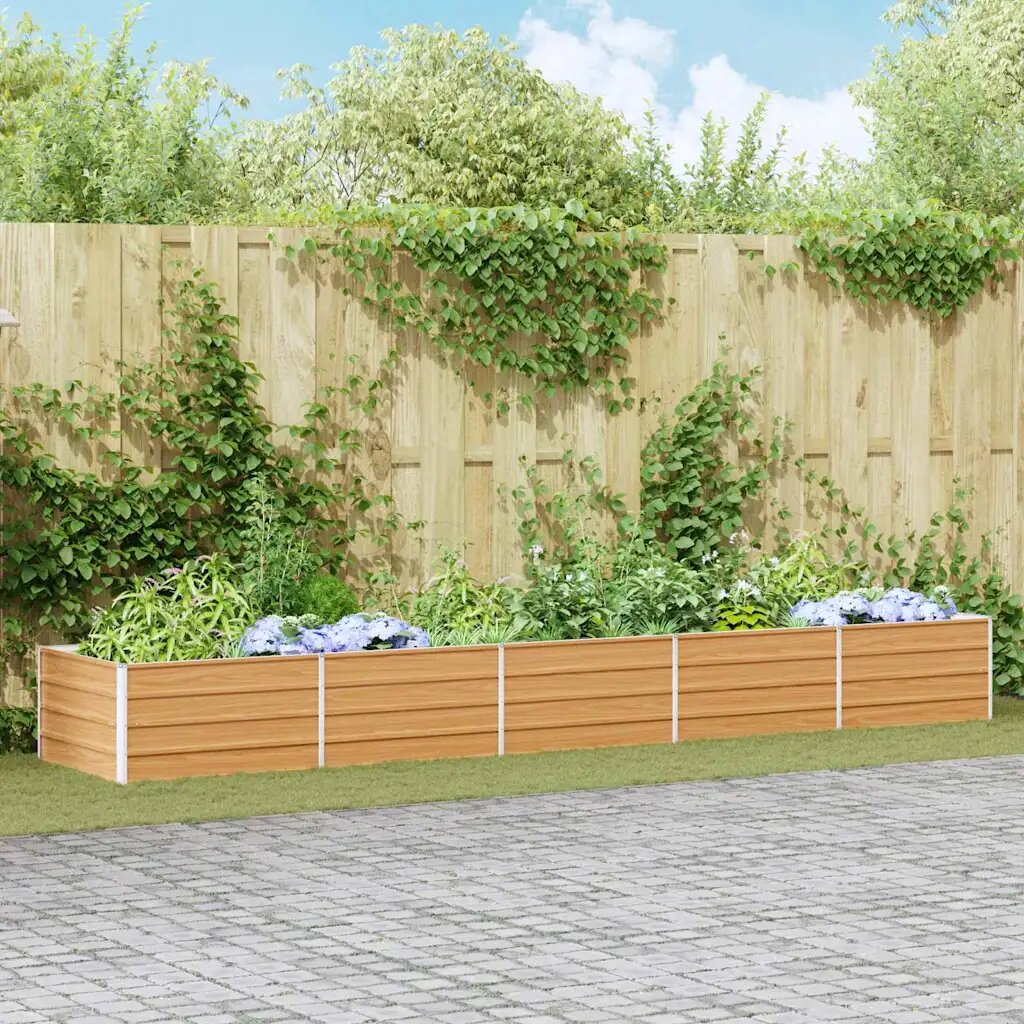 vidaXL Градинска повдигната леха Светло кафяво 400 x 80 x 45 cm