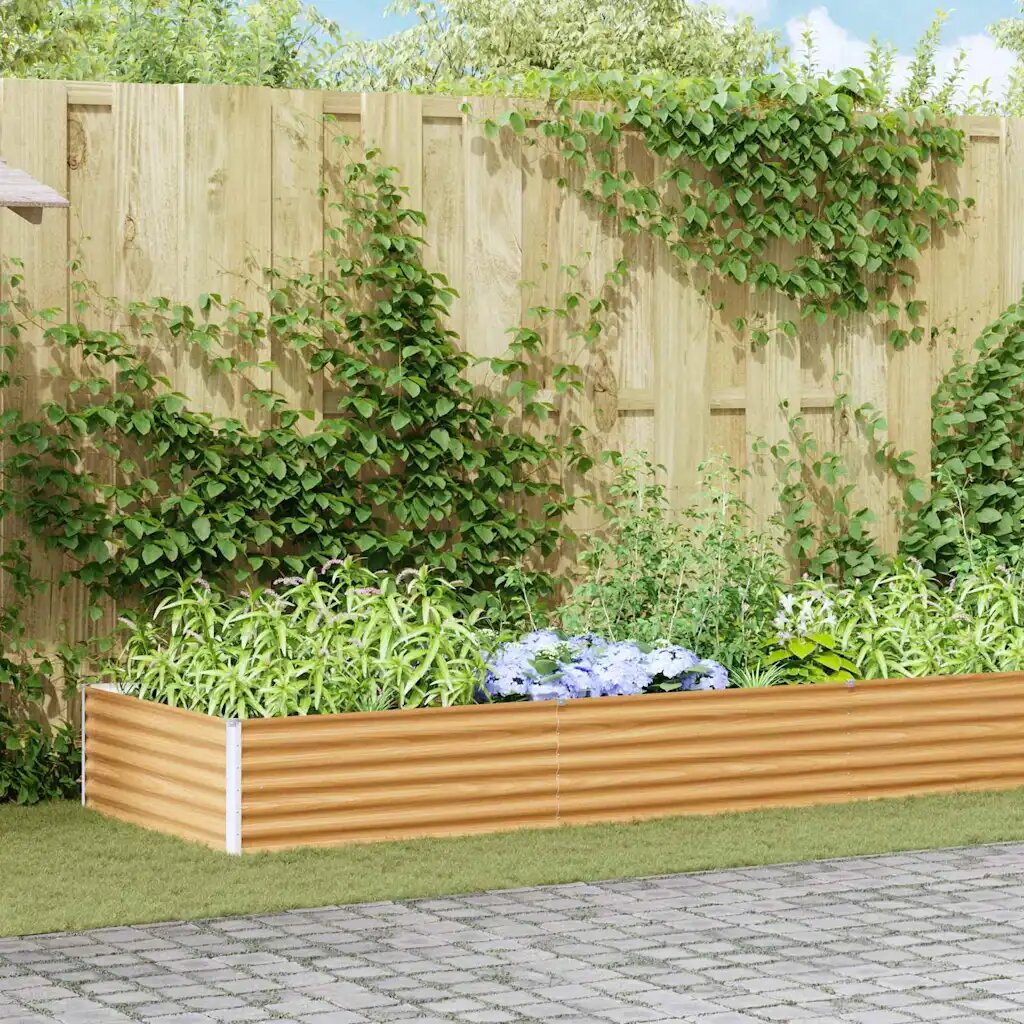 vidaXL Градинска повдигната леха Светло кафяво 582 x 100 x 36 см