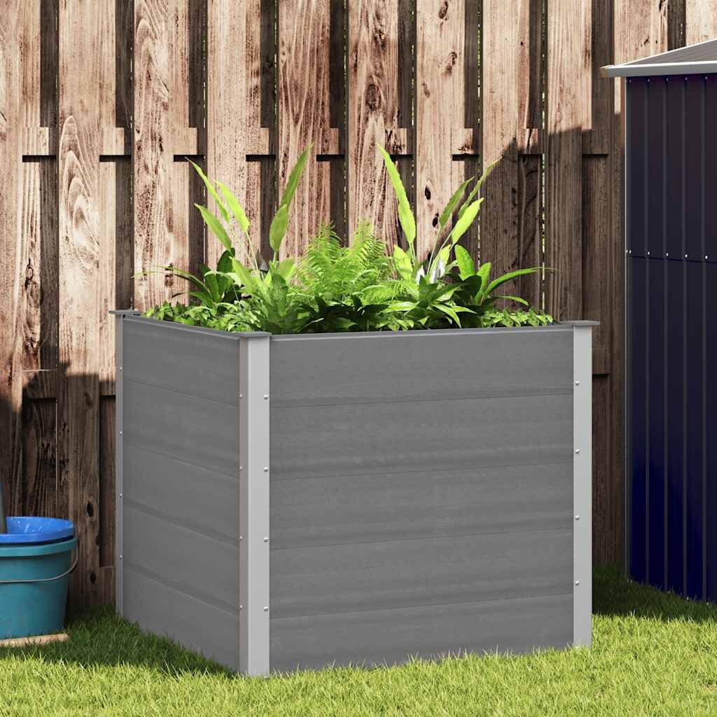 vidaXL Градинска повдигната леха WPC 100x100x91 см сива