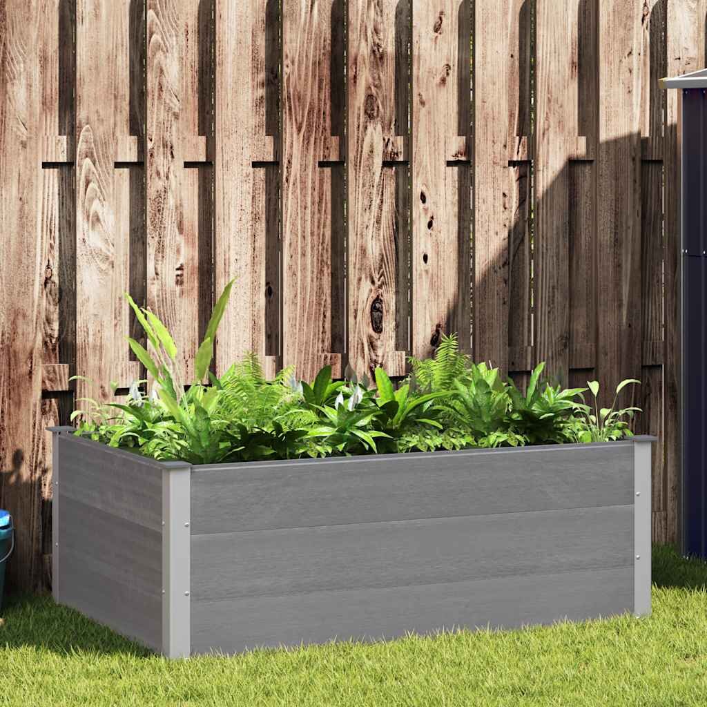 vidaXL Градинска повдигната леха WPC 150x100x54 см сива