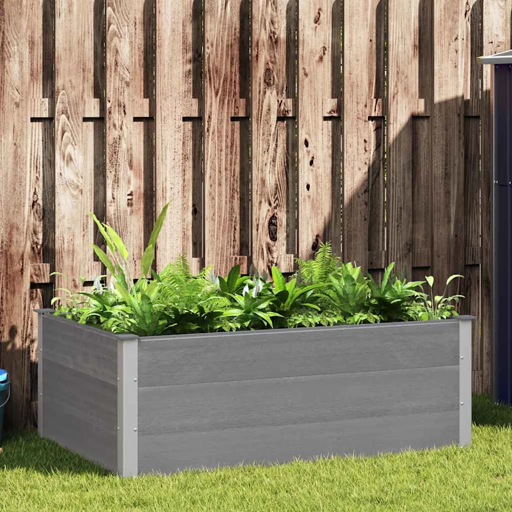 vidaXL Градинска повдигната леха WPC 150x100x54 см сива