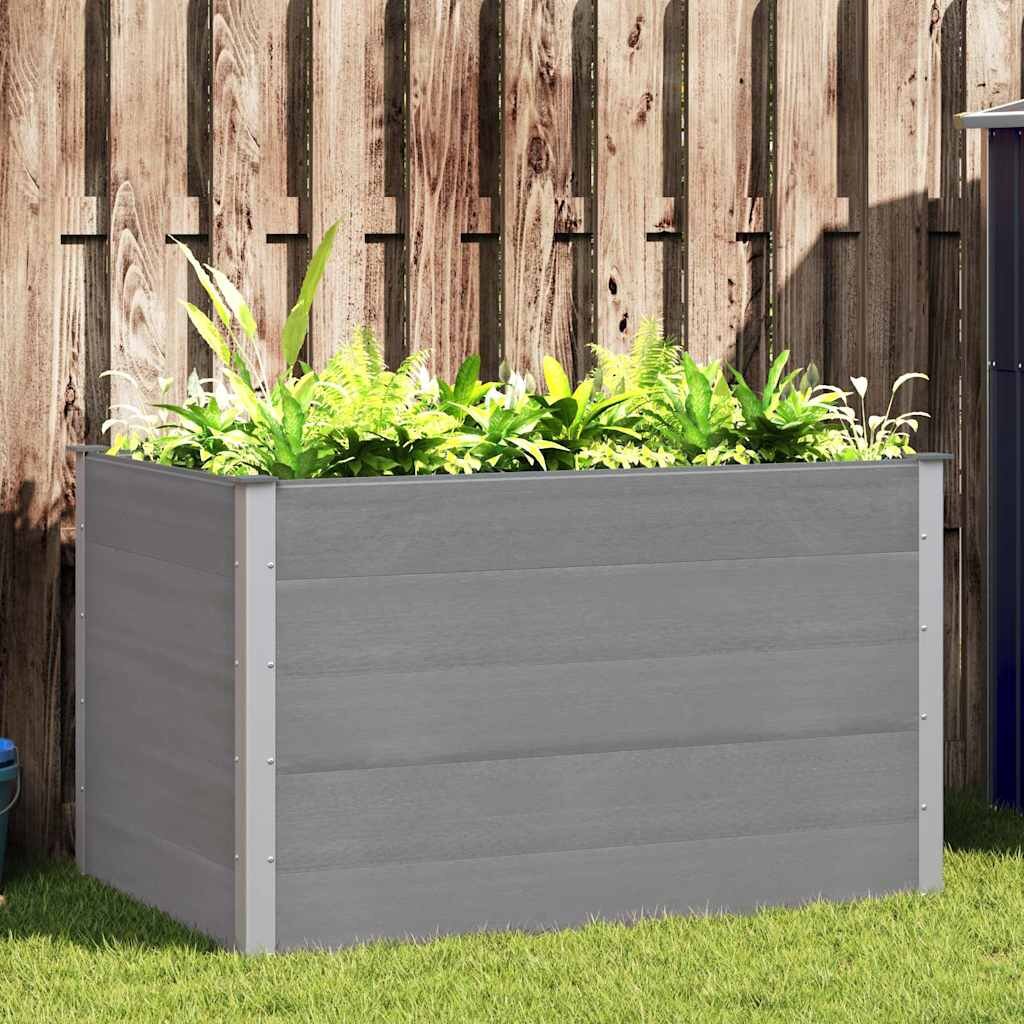 vidaXL Градинска повдигната леха WPC 150x100x91 см сива
