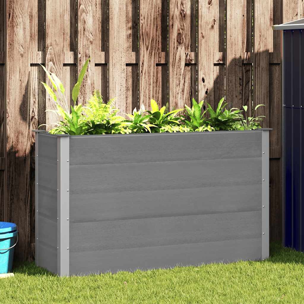 vidaXL Градинска повдигната леха WPC 150x50x91 см сива