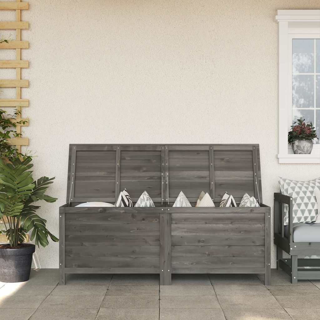 vidaXL Градинска ракла антрацит 150x50x565 см чам масив