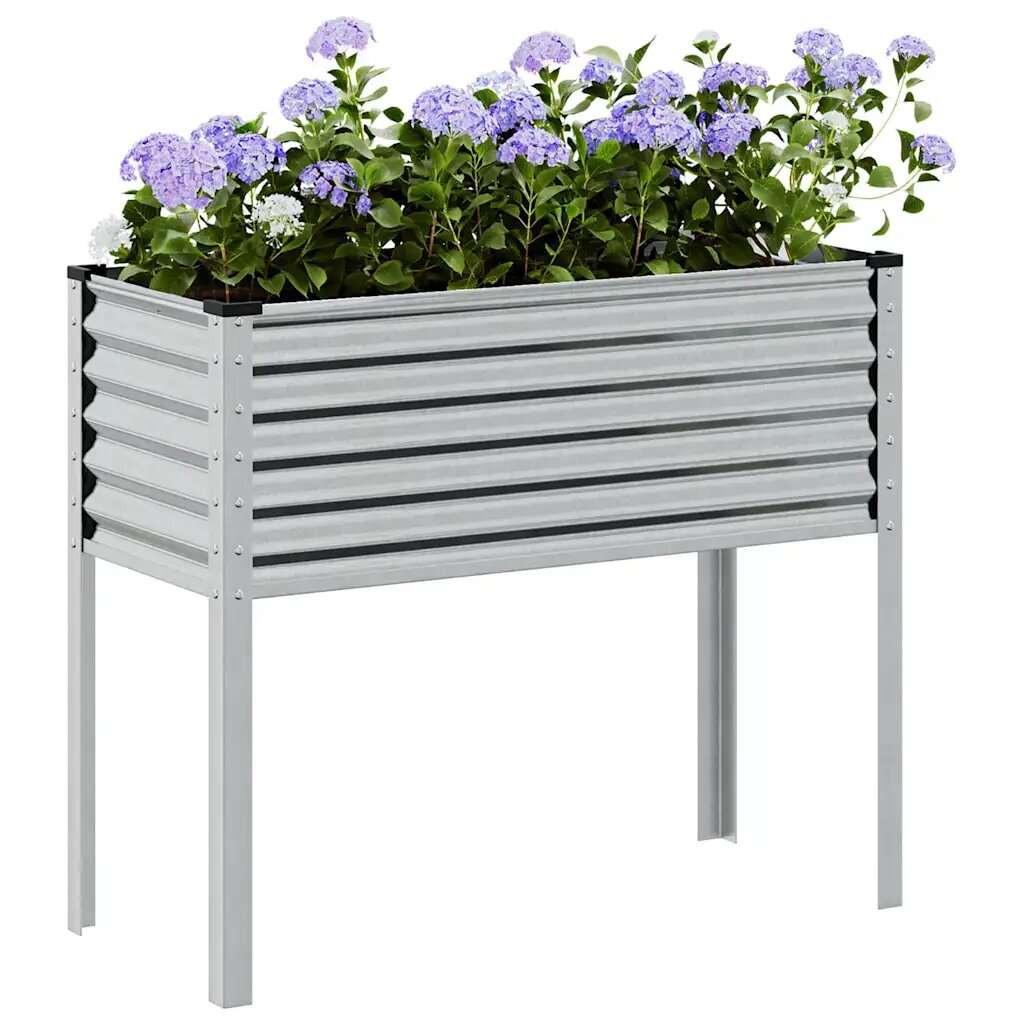 vidaXL Градинска саксия 100x45x90 см поцинкована стомана