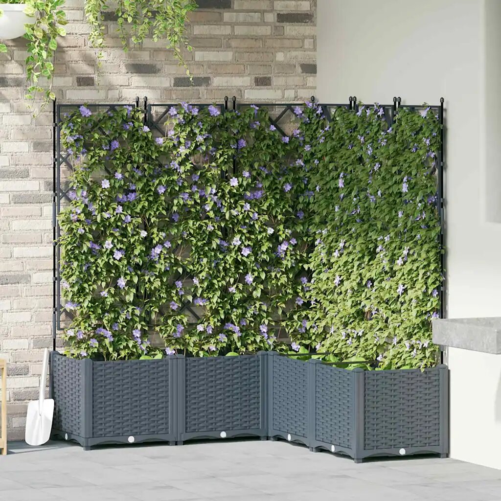 vidaXL Градинска саксия 5 бр. Светлосиво 120 x 120 x 143 см ПП