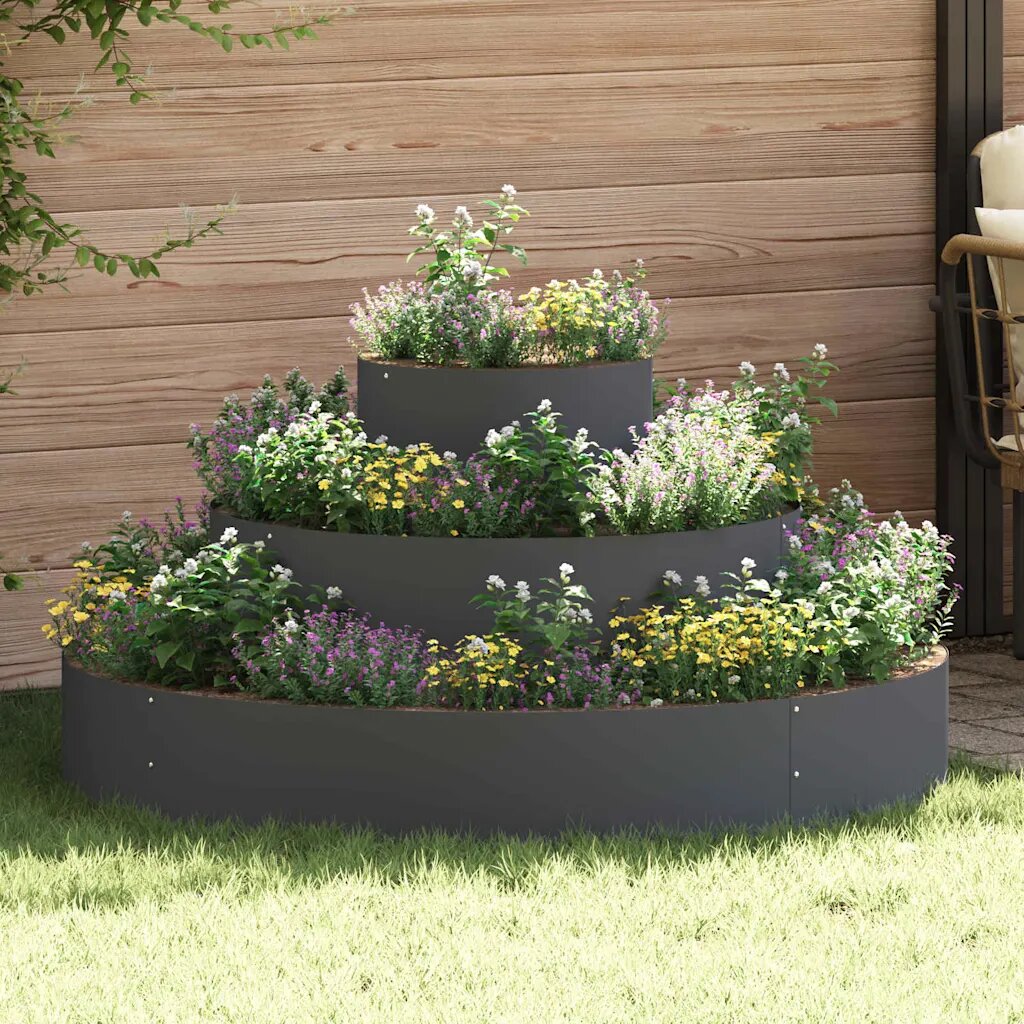 vidaXL Градинска саксия Антрацит 120 x 120 x 20 см