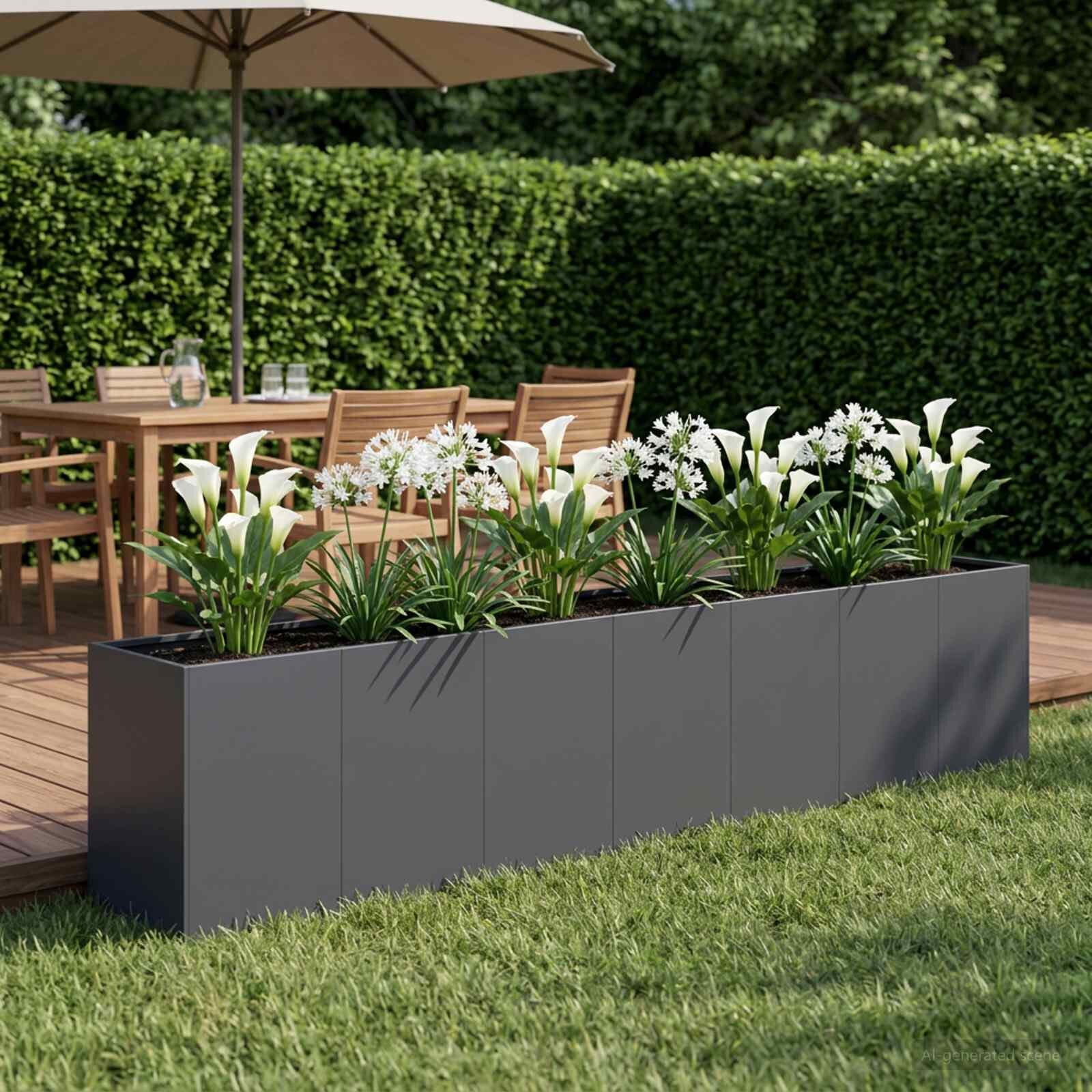 vidaXL Градинска саксия Антрацит 280 x 40 x 60 см