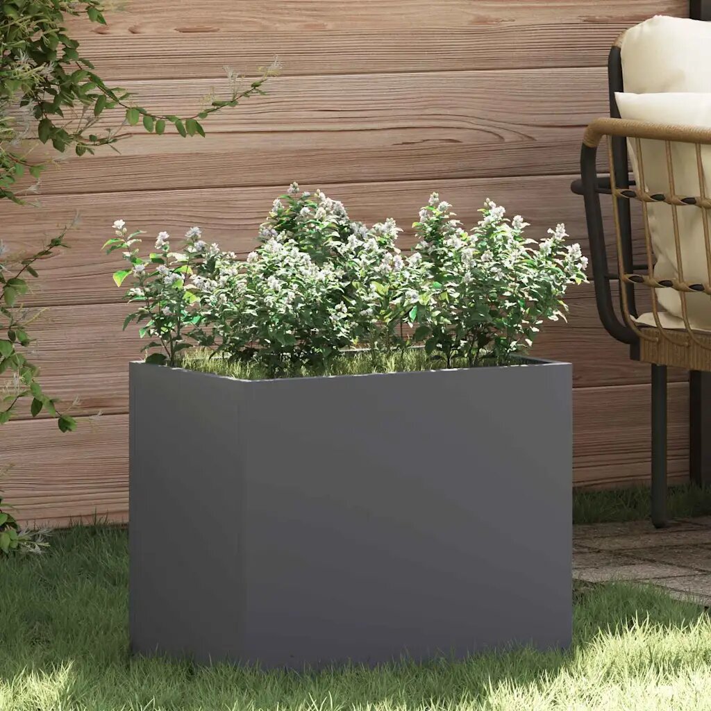 vidaXL Градинска саксия Антрацит 50 x 32 x 40 см