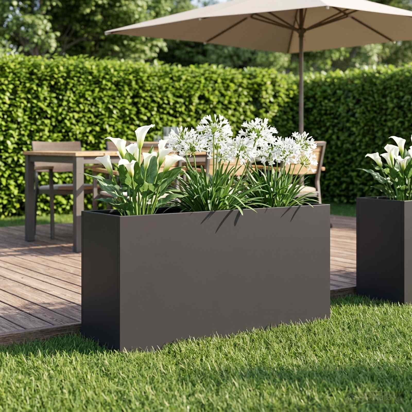 vidaXL Градинска саксия Черно 100 x 30 x 40 см