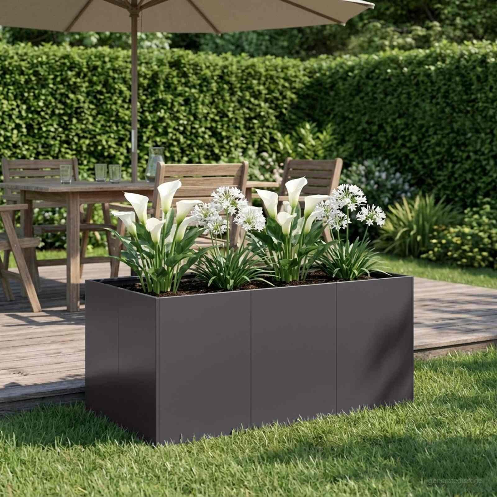 vidaXL Градинска саксия Черно 120 x 80 x 60 см