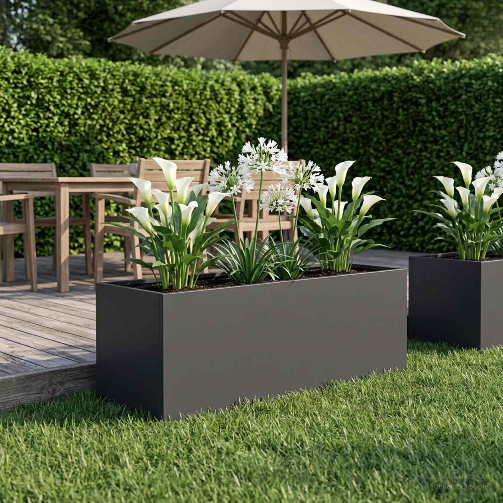 vidaXL Градинска саксия Черно 40 x 20 x 20 см