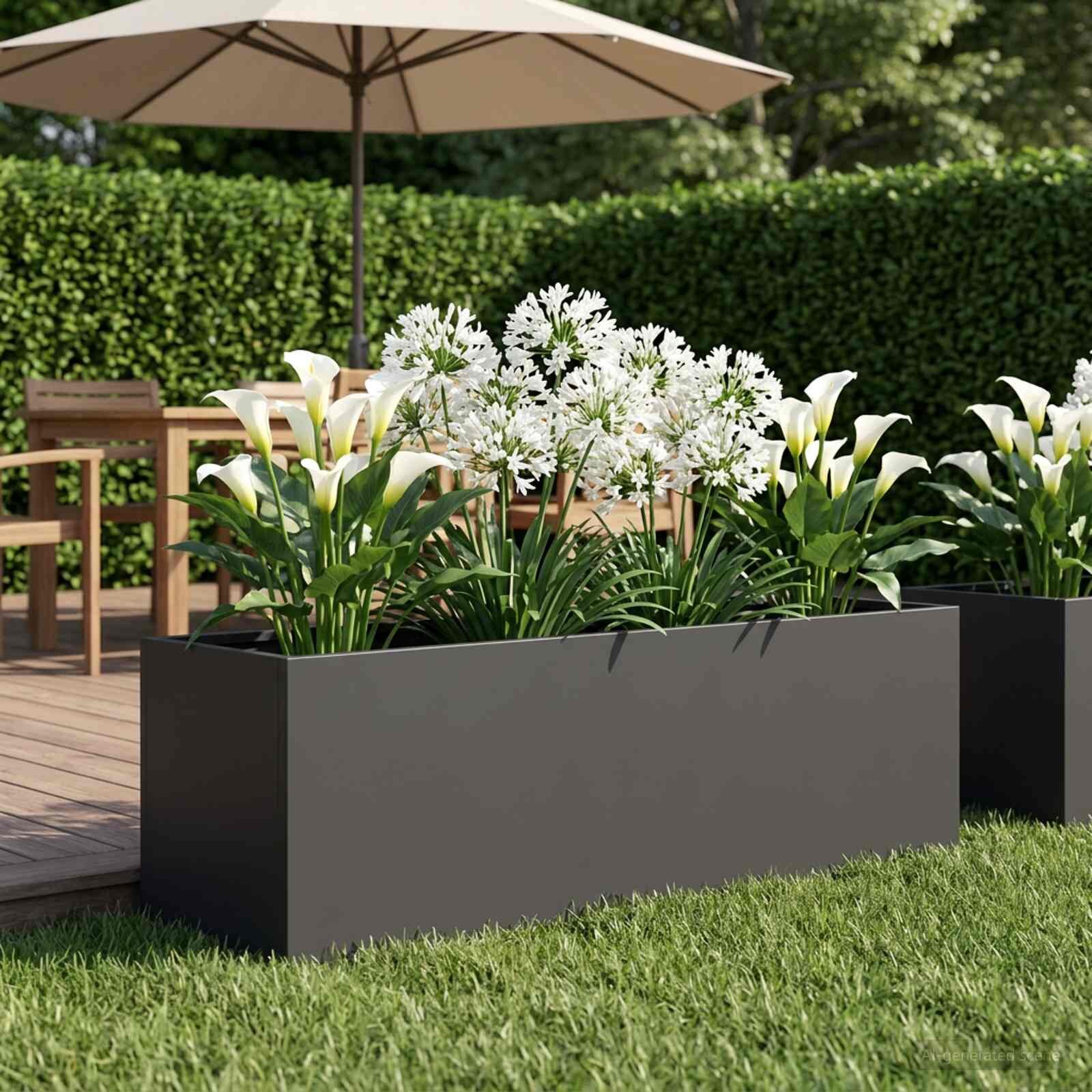 vidaXL Градинска саксия Черно 80 x 30 x 30 см