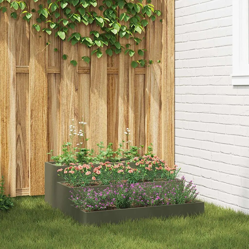 vidaXL Градинска саксия Маслинено зелено 90 x 90 x 35 см