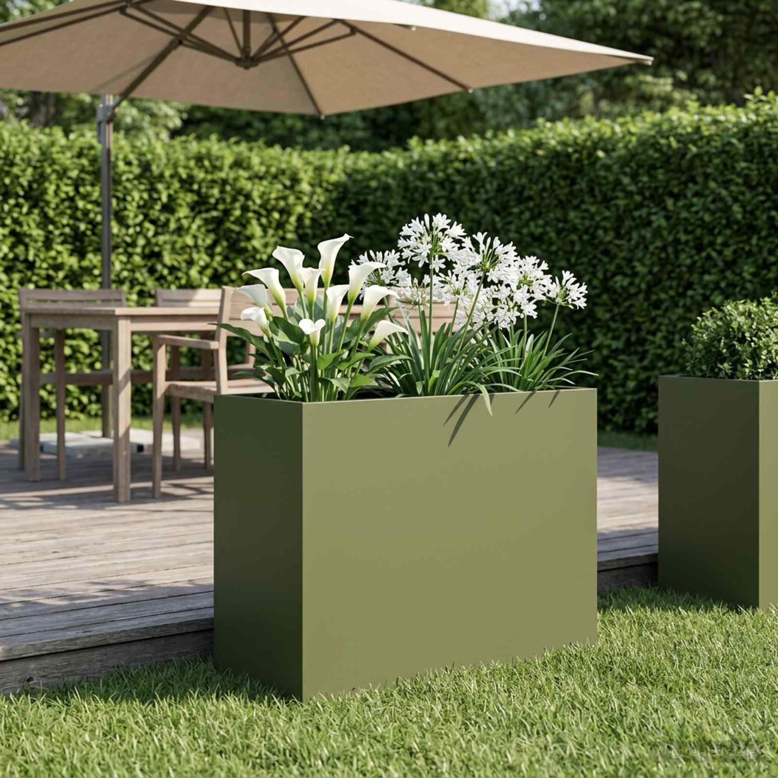 vidaXL Градинска саксия Маслиненозелено 60 x 30 x 40 см