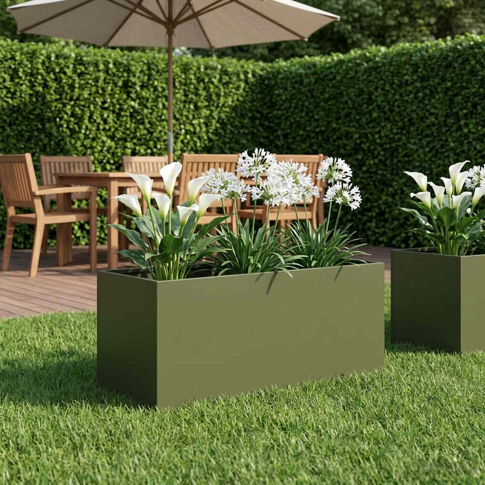 vidaXL Градинска саксия Маслиненозелено 80 x 40 x 40 cm