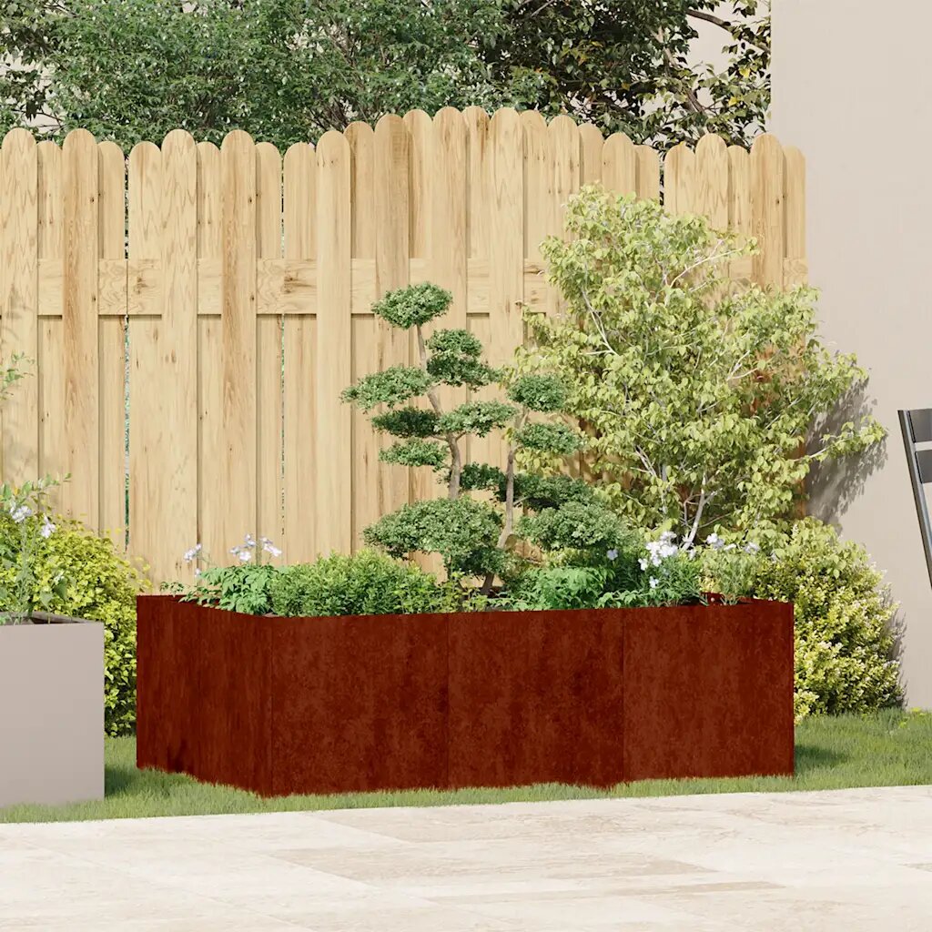 vidaXL Градинска саксия Ръждясало 120 x 80 x 40 cm