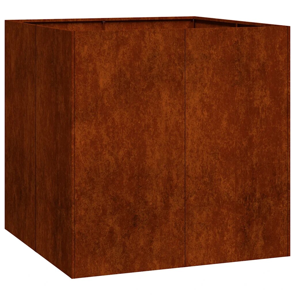 vidaXL Градинска саксия Ръждясало 80 x 80 x 80 cm