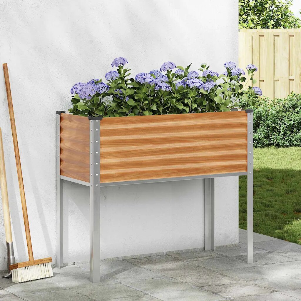 vidaXL Градинска саксия Светло кафяво 100 x 45 x 90 см